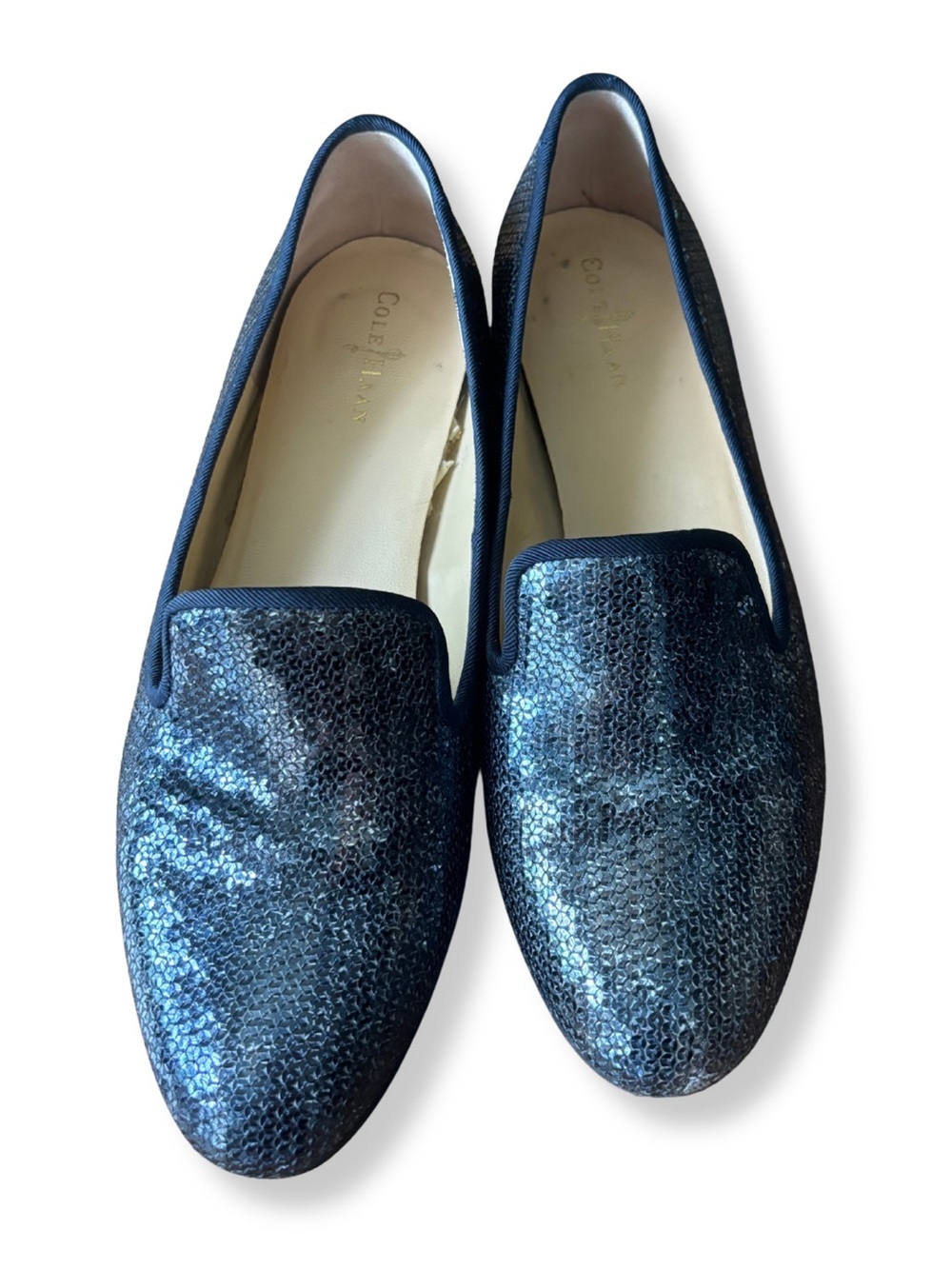 Cole Haan x Nike Air Blue Shimmer Smoking Flats | Size 7.5B